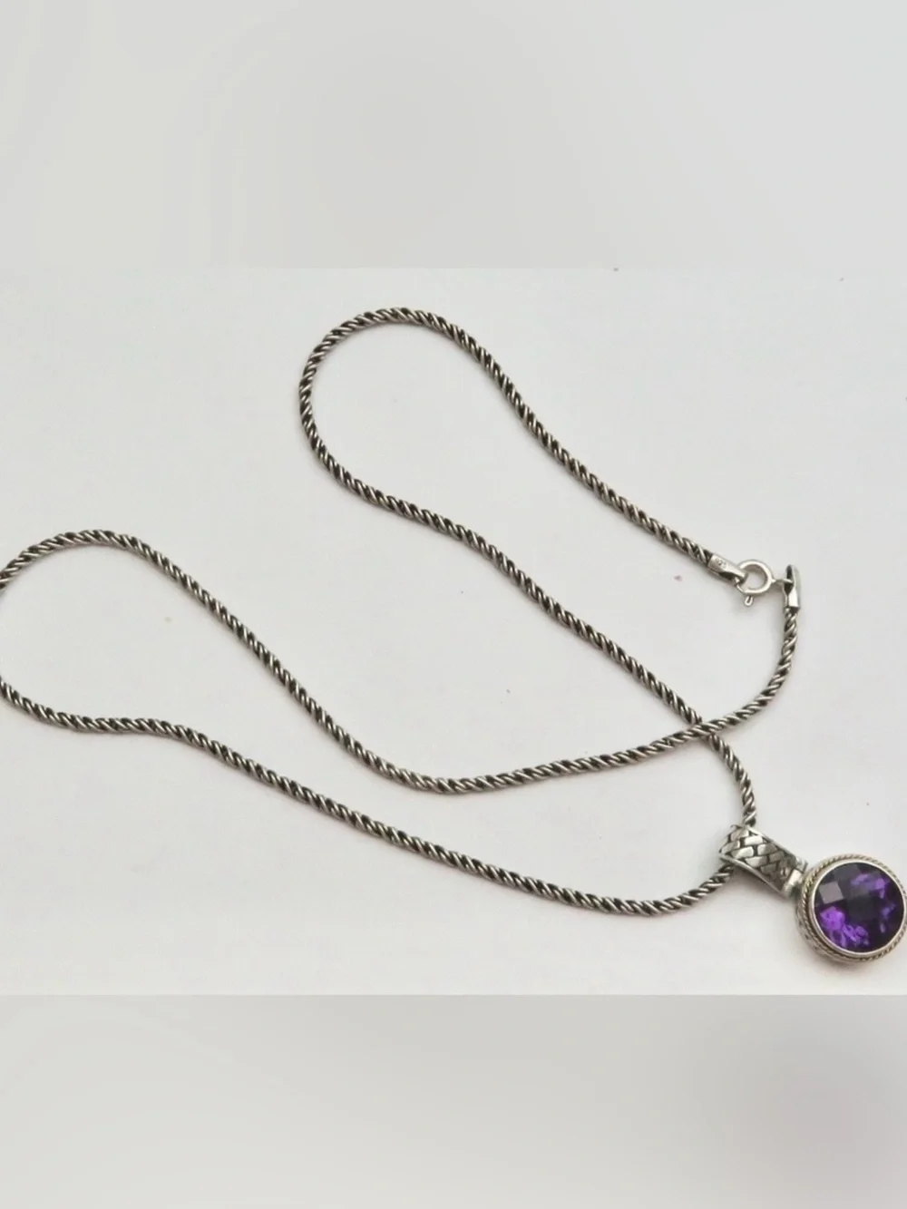 EFFY BH .925 Sterling Silver & 18K Amethyst pendant on EFFY sterling chain 18”